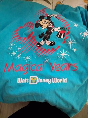 Walt Disney World "20 Magical Years" Mickey Tee - Teal & Red